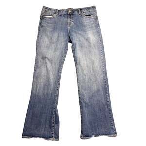 Vintage Y2K Common Genes women's denim jeans dark wash flare bootcut low rise 16
